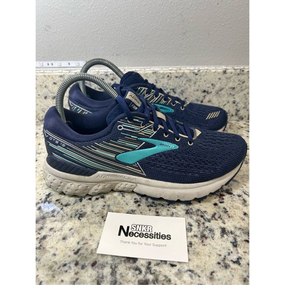 Brooks Womens Adrenaline GTS 19 1202841D450 Blue Running Shoes Sneakers Sz 7.5 D